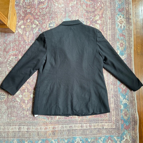 Dress Barn Black Women's Blazer Coat Wool with Structured Shoulders - Picture 8 of 9